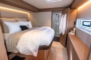 bed, Lagoon Sixty 7, power catamaran for sale