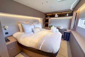 bed, Lagoon Sixty 7, power catamaran for sale