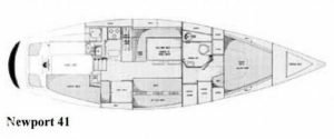 C&C 41 Redline layout drawing 1