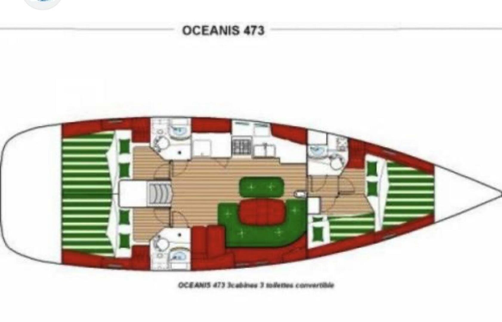 diagram, Beneteau 473 Oceanis, sailboat for sale