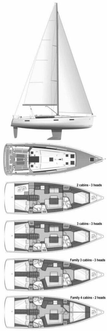diagram, Beneteau 45 Oceanis, sailboat for sale