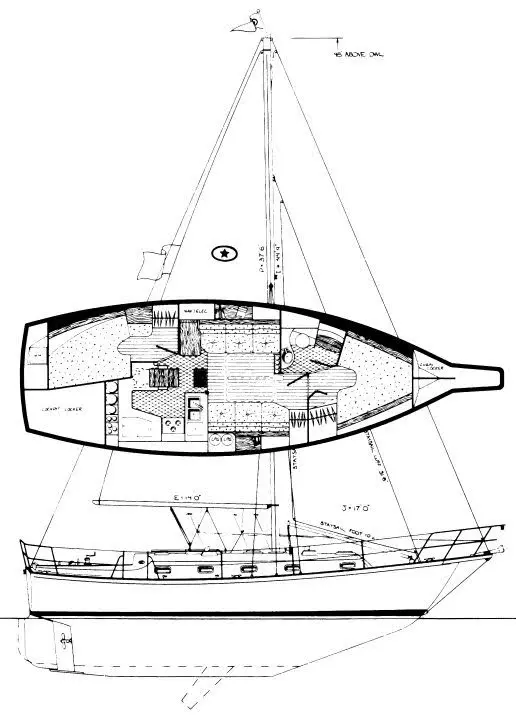 diagram, Island Packet 35, sailboat for sale