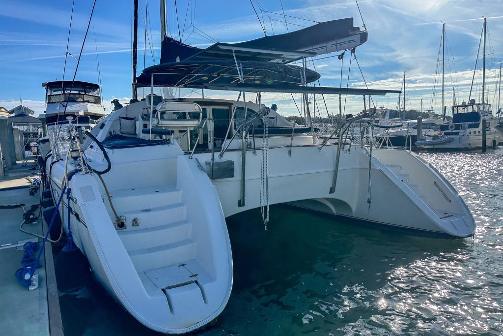 Privilege 435 sailing catamaran on the water