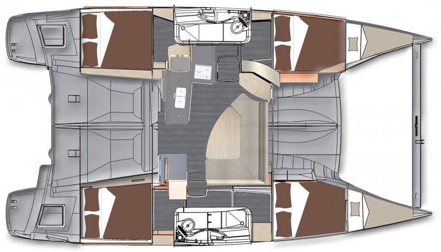 diagram, FP 41 Lipari, catamaran for sale