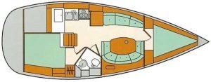 Beneteau 352 Oceanis layout drawing 1