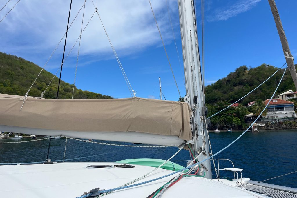 Lipari 41 cockpit and exterior living area under hardtop