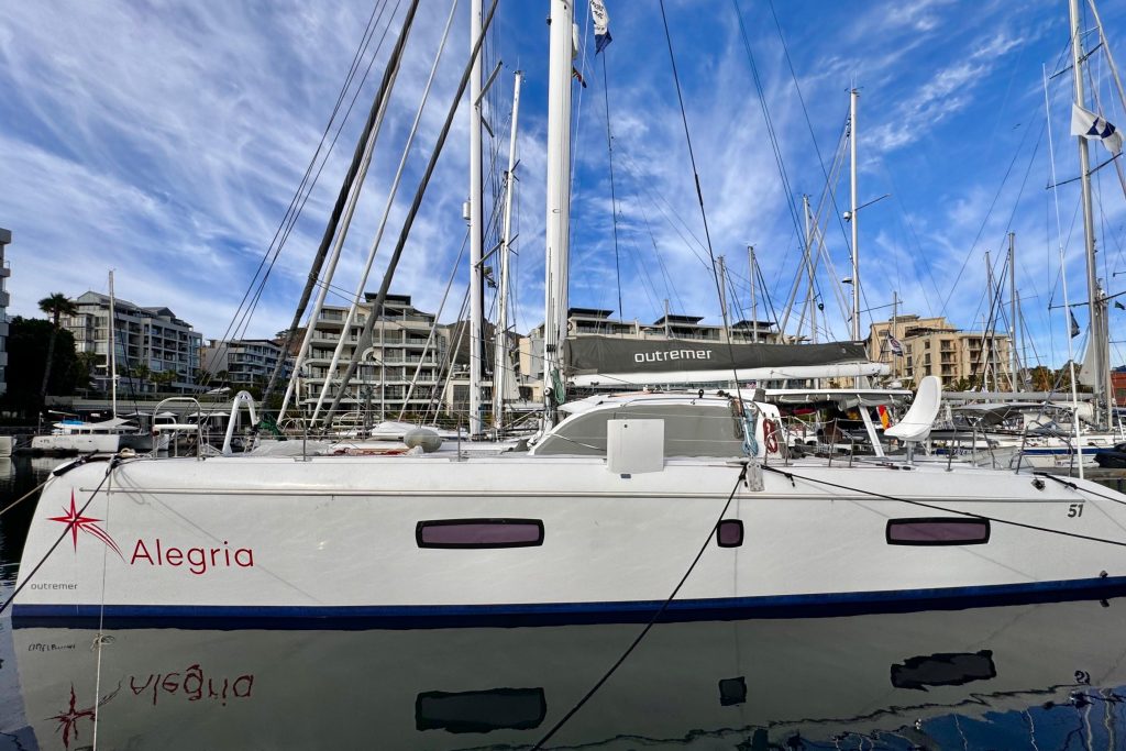 2017 Outremer 51 catamaran S/V Alegria under sail