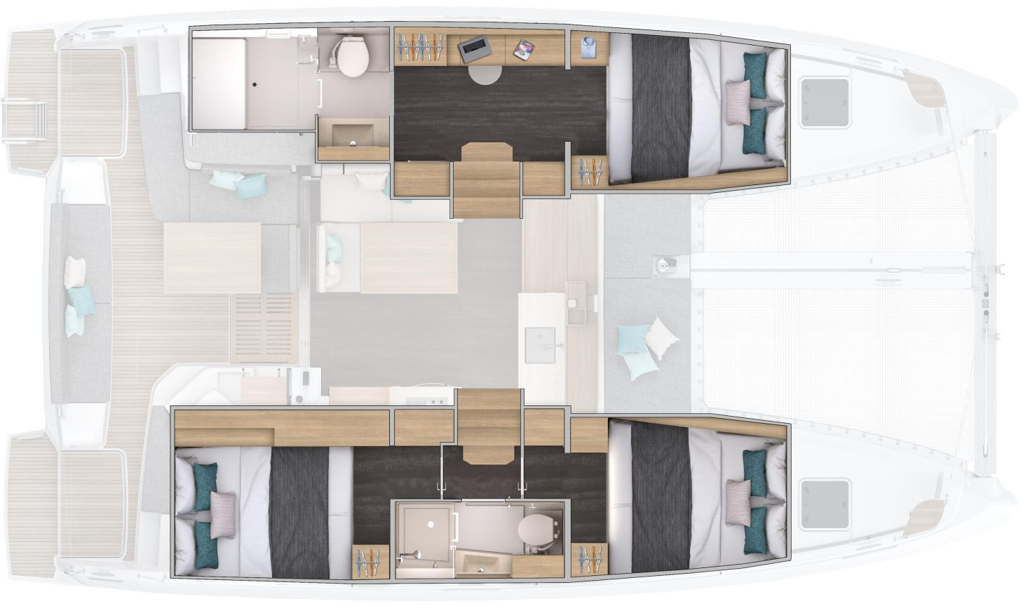 diagram, Lagoon 38, catamaran for sale