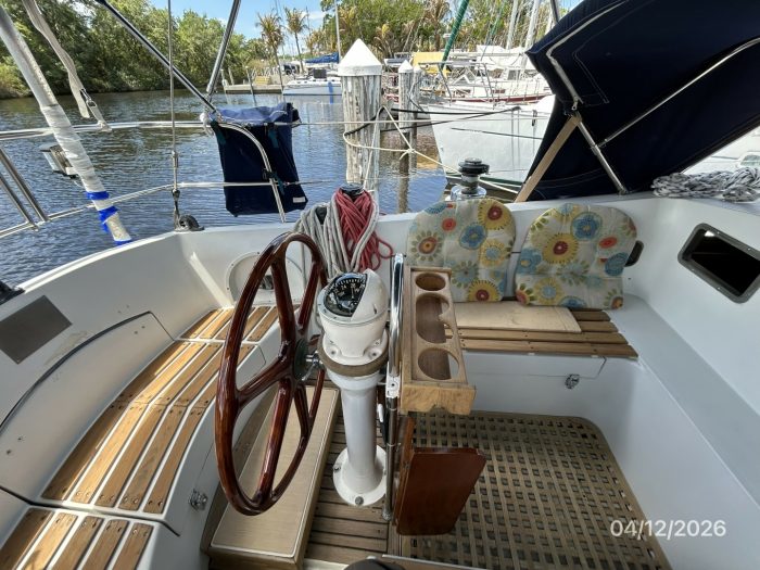 helm, Rival 41, sailboat for sale