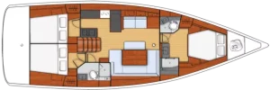Beneteau 48 Oceanis layout drawing 1