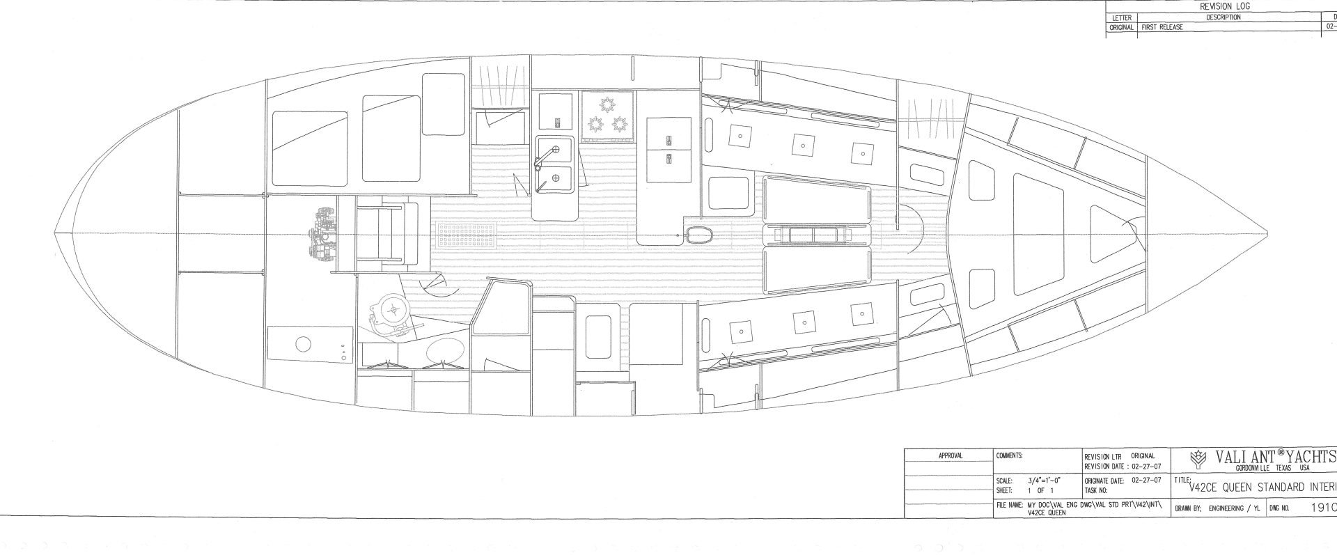 diagram, Valiant 42, sailboat for sale