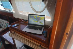 navigation station, Islander 55, sailboat for sale