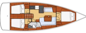 Beneteau 41.1 Oceanis layout drawing 1