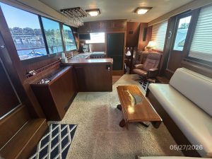 navigation station, Hatteras 42 LRC, trawler for sale