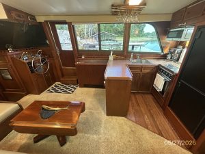 navigation station, Hatteras 42 LRC, trawler for sale