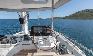 helm, FP 67 Alegria, catamaran for sale