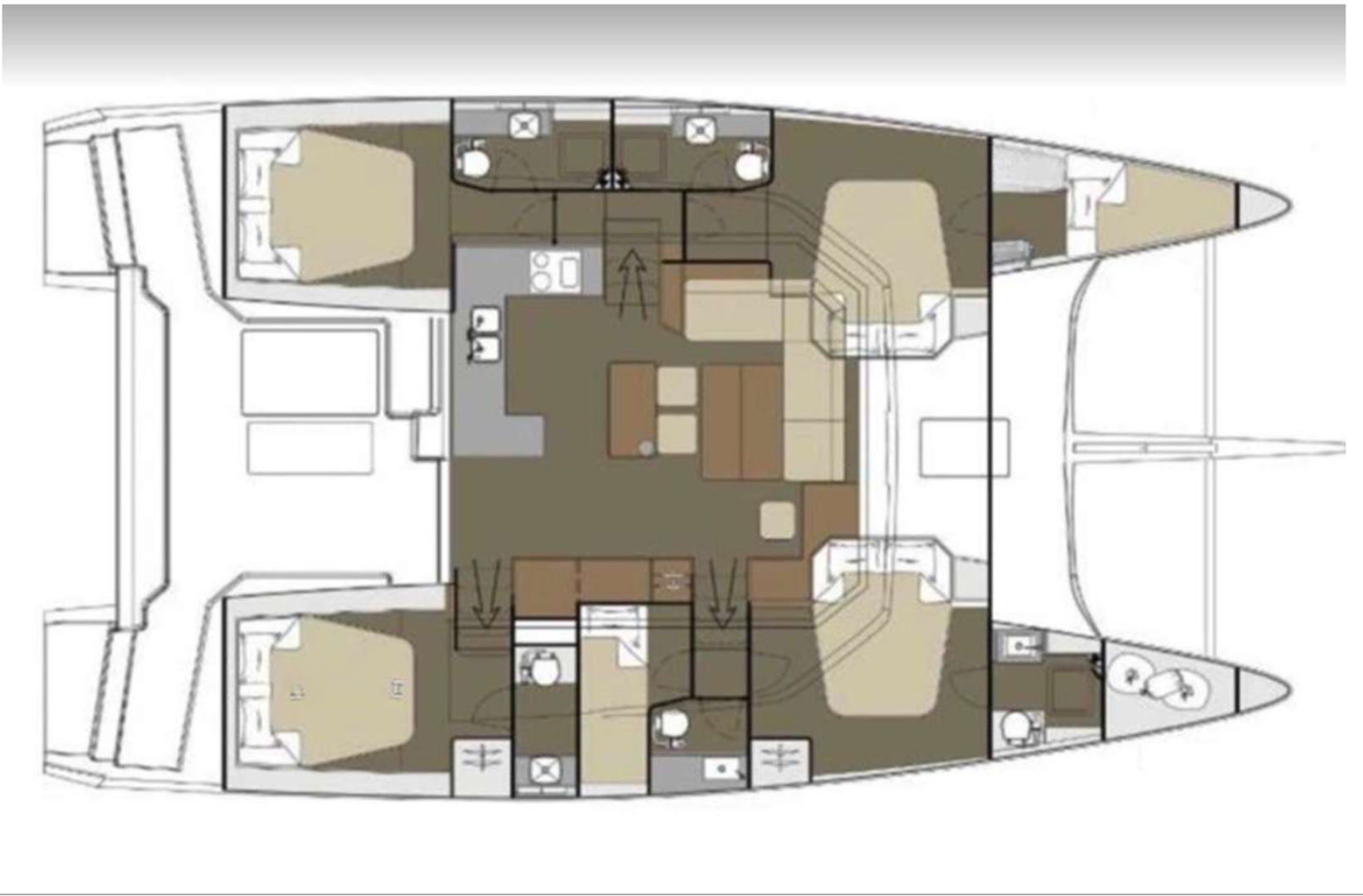 diagram, Dufour 48, catamaran for sale