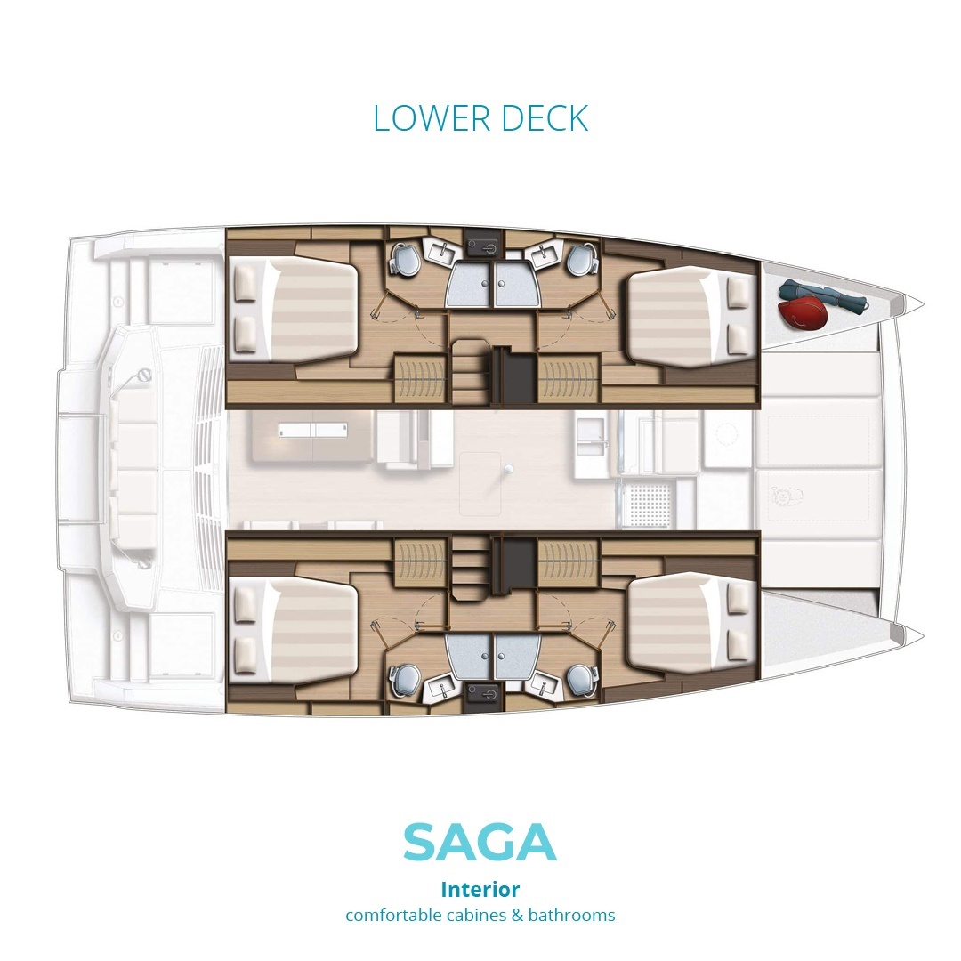 diagram, Bali 4.4, catamaran for sale