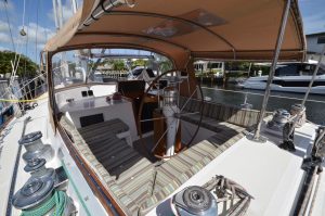 helm, Hinckley 59 Sou’wester, sailboat for sale