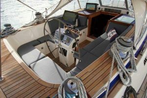 cockpit, Hallberg Rassy 53, sailboat for sale