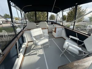 cockpit, Monk 36, trawler for sale