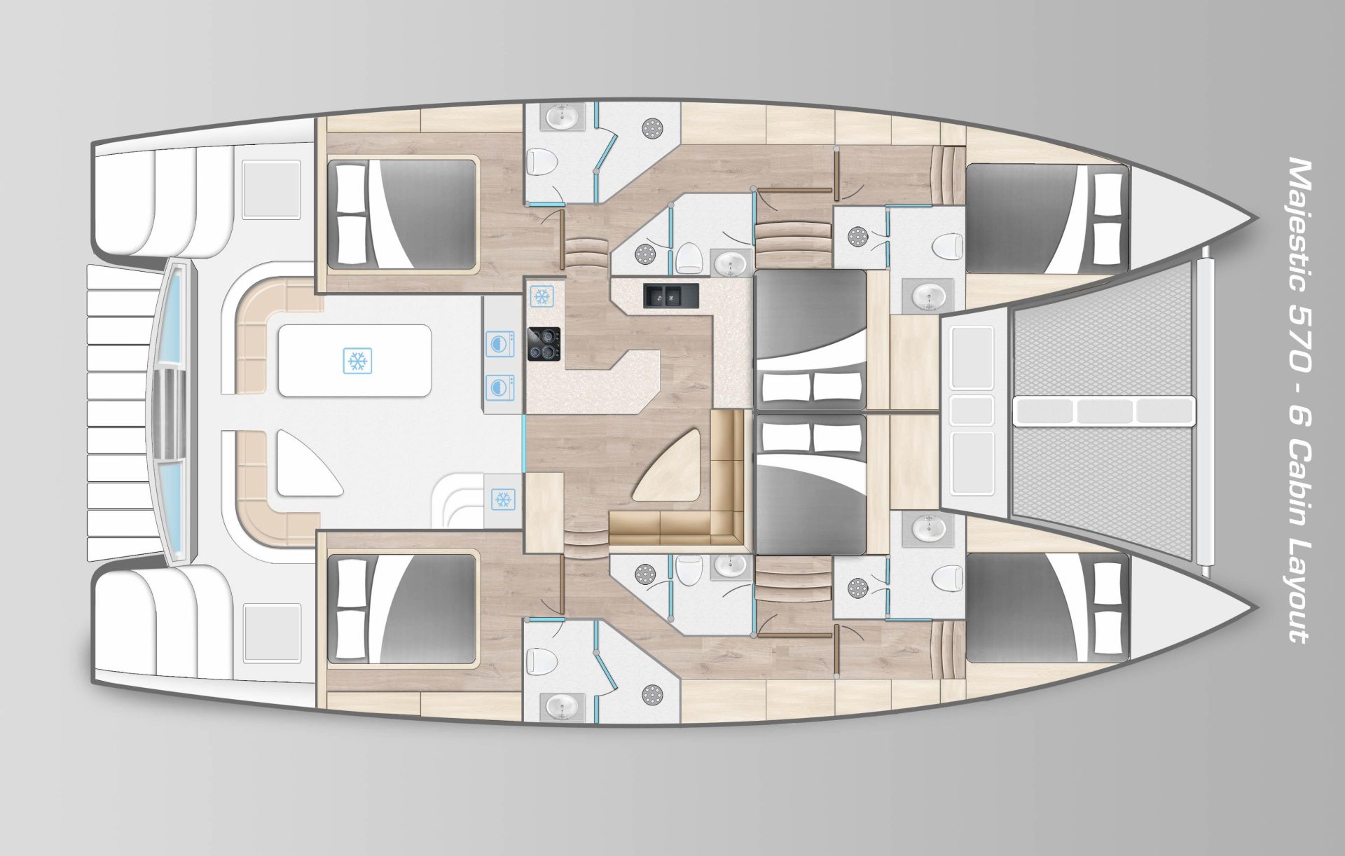 diagram, Royal Cape 570 Majestic, catamaran for sale