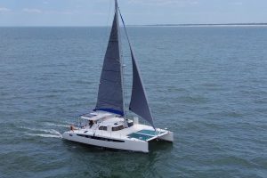 underway, Dolphin 460, catamaran for sale