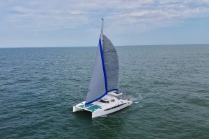 underway, Dolphin 460, catamaran for sale