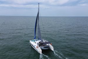 underway, Dolphin 460, catamaran for sale