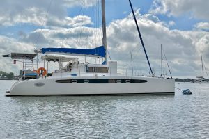 exterior, Dolphin 460, catamaran for sale
