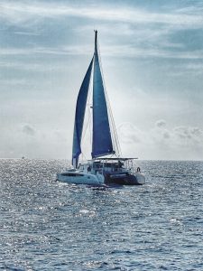 underway, Dolphin 460, catamaran for sale