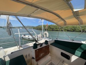cockpit, Prout 37 Snowgoose, catamaran for sale