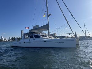 exterior, Voyage 440, catamaran for sale