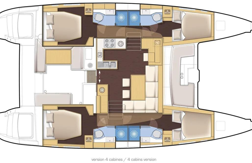 diagram, Lagoon 450, catamaran for sale