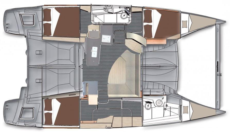 diagram, FP 41 Lipari, catamaran for sale