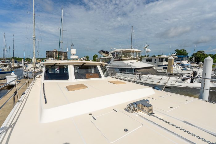 deck, Maine Cat P-47, power catamaran for sale