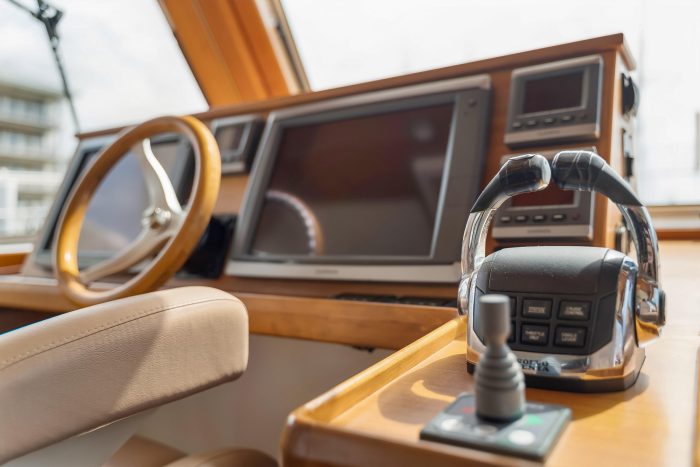 helm, Maine Cat P-47, power catamaran for sale