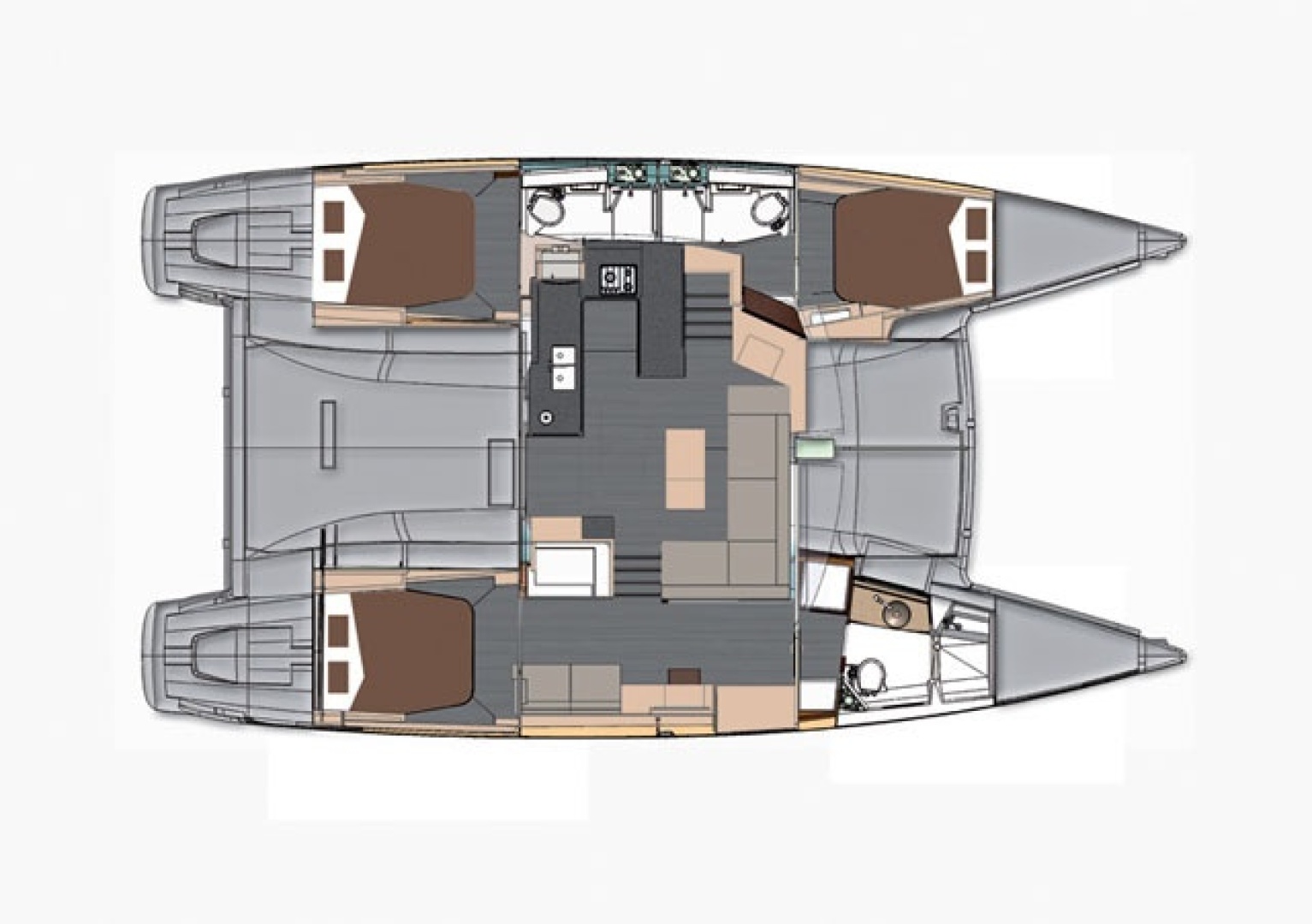 diagram, FP 44 Helia, catamaran for sale