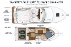 diagram, Carolina Classic 28, trawler for sale