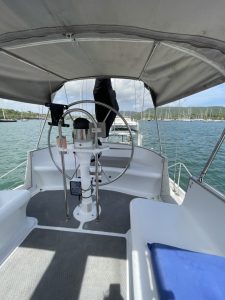cockpit, Challenger 42, sailboat for sale