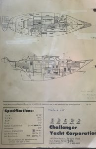 diagram, Challenger 42, sailboat for sale