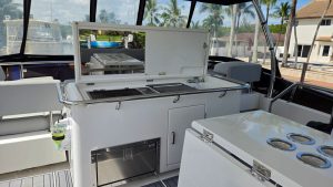 cockpit, Aquila 44, trawler for sale