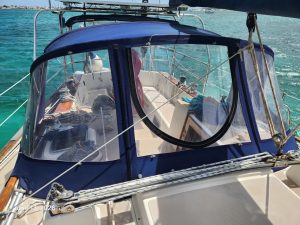 helm, Island Packet 38, sailboat for sale