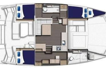 diagram, Leopard 43 PowerCat, trawler for sale
