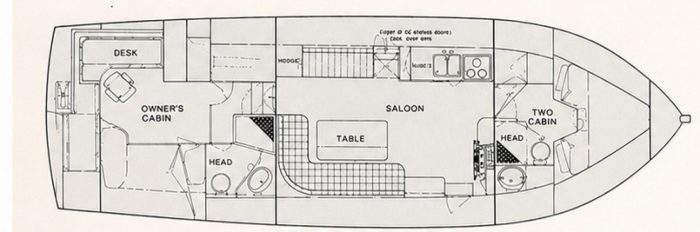 diagram, Grand Banks 42 Classic, trawler for sale