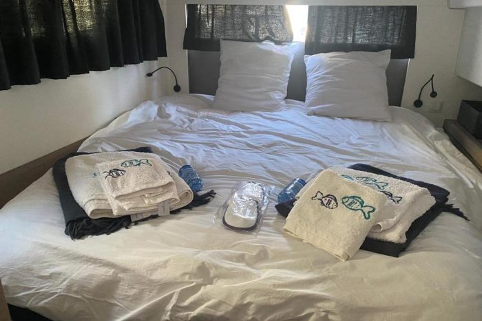 bed, FP 47 Saona, catamaran for sale
