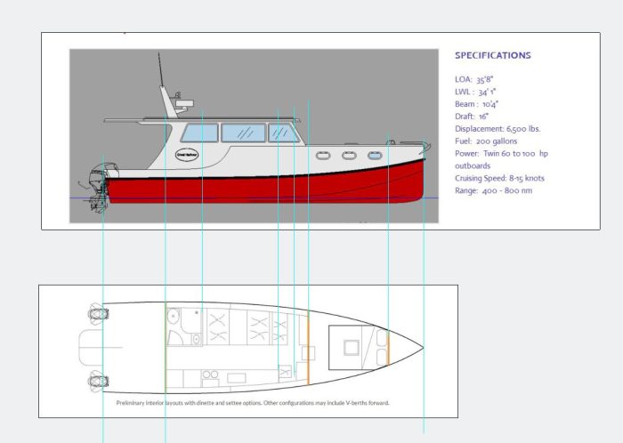 diagram, Great Harbour TT35, trawler for sale