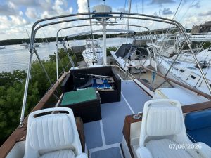 cockpit, Monk 36, trawler for sale