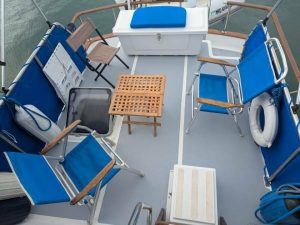 cockpit, Monk 36, trawler for sale