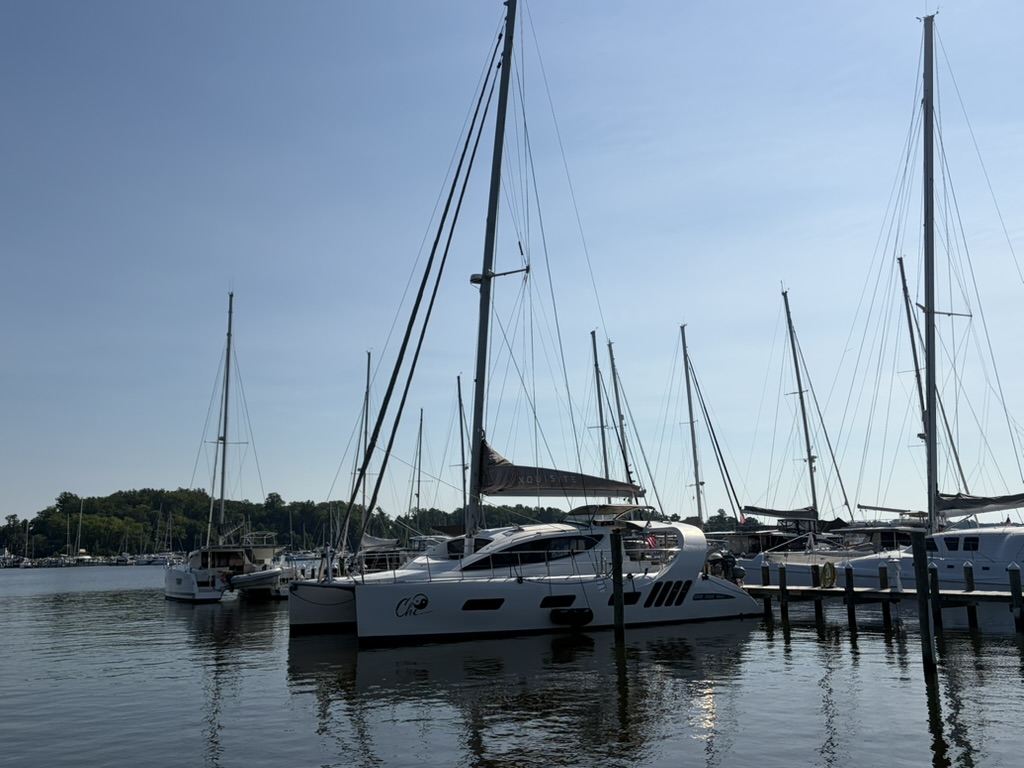 Xquisite X5 Chi at the dock in Annapolis, Maryland